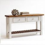 Boddem Console Table White Pine Cottage Style