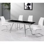 Mandy Extendable Glass Dining Table With 6 New York White Chair