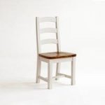 Boddem Dining Chair In White Pine Wood Cottage Style