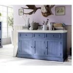 Falcon Sideboard In Pine Wood Blue And White