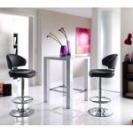 Jam Glass Bar Table in White High Gloss With 2 Bingo Stools