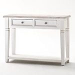 Opal Console Table In White Pine With 2 Drawers