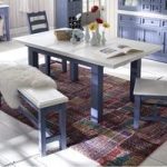 Falcon Extending Large Dining Table In Blue And White Pine