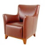Elixir Armchair In Real Leather Cognac Finish