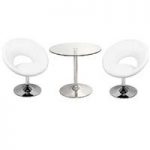 Dante Glass Bistro Table With 2 Polo Chairs