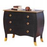 Royal Vintage Chest Of Drawers Baroque Style In Black And Gold