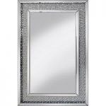 Rosalie Wall Mirror In Silver With Glass Crystals Border