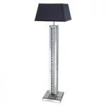 Rosalie Floor Lamp In Black Shade With Mirrored Base