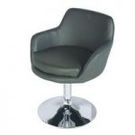 Bucketeer Bar Chair In Charcoal Grey With Chrome Base