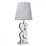 Rosie Table Lamp In Mirrored Panel With Black Shade