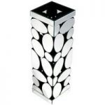 Rosie Vase Large In Silver With Pebble Pattern Mirror