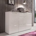 Smart Sideboard In White With 3 High Gloss Drawers