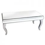 Zion Coffee Table Rectangular In Curved Mirror With Silver Legs
