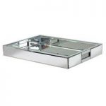 Marcus Tray In Silver With Mirrored Glass