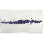 Seren Glass Wall Art In Silver With Blue Glitter Cluster