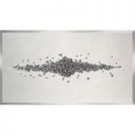 Maria Glass Wall Art In Silver With Glitter Clusters Crystals