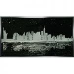 Serena Glass Wall Art In Black With New York Design On Mirror