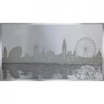 Jenna Glass Wall Art In Silver With London Designed On Mirror