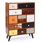 Funky Wooden Sideboard Chest Of Metal Drawers