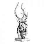 Willow Stag Head Sculpture In Polyresin Silver