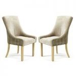 Hannah Dining Chair In Mink Sand Fabric in A Pair