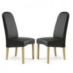 Jennifer Dining Chair In Black Faux Leather in A Pair