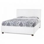 Georgina Modern Bed In White Faux Leather
