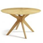 Rebecca Round Dining Table In Solid Oak With Star Burst Effect