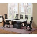 Nouvaro Marble Dining Table With 4 Chairs In Black And White