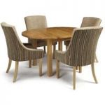 Robyn Extendable Dining Table And 4 Hannah Chair In Mink Sand