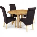 Robyn Extendable Dining Table With 4 Ameera Chair In Aubergine