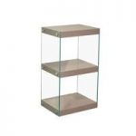 Torino Small Glass Display Stand With Mink Grey Gloss Shelves