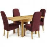 Darcey Extendable Dining Table In Oak With 4 Jennifer Chairs