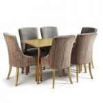 Wilmington Dining Table Large In Oak With 6 Hannah Chairs