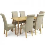 Wilmington Dining Table Large In Oak With 6 Ameera Sage Chairs