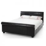 Ferraro Bed In Saddle Coated Brown Faux Leather