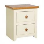 Jameson Bedside Cabinet In Cream And Oak With 2 Drawers