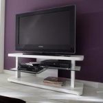 Alana LCD TV Stand In White High Gloss With Glass Shelves