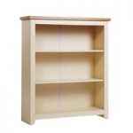 Jameson Low Bookcase In Cream And Oak With 2 Shelf