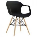 Chester Dining Chair In Black With Solid Wood Legs