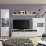 Libya Living Room Set 6 In White High Gloss With LED Lighting