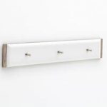 Camino Wall Mount Coat Rack In White Gloss And Oak With 3 Hooks