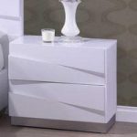 Stirling Bedside Cabinet In White High Gloss With 2 Drawers