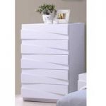 Stirling Chest of Drawers In White High Gloss With 5 Drawers