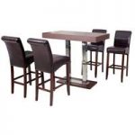 Caprice Bar Table With 4 Monte Carlo Brown Bar Chairs In Wenge