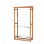 Tribe Bookcase In Solid White Oak With Clear Glass Shelves