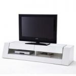 Kington LCD TV Stand In White High Gloss With 2 Drawers