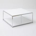 Isabel Coffee Table Square In White Gloss With Chrome Frame