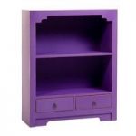 Anji Low Bookcase In Purple With 2 Drawers