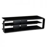 Hedon Glass LCD TV Stand Large In Black With 2 Shelf
